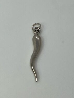 Vtg 925 Sterling Silver Italian Horn Cornicello Good Luck Charm